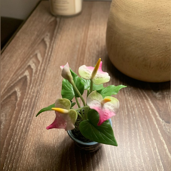 Miniature Clay Flower, Handmade - 3.5 Inches! - Picture 1 of 3
